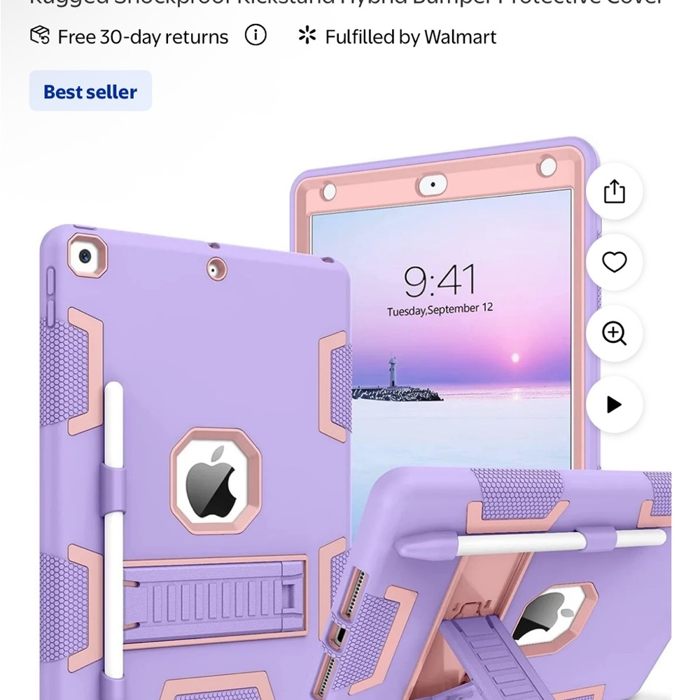Purple Rugged Shockproof Tablet Case